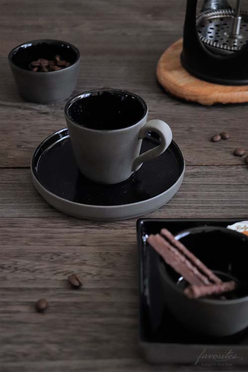 COSTA NOVA（コスタノバ） ｜ LAGOA ECO GRES（ラゴア エコ　グレース）コーヒーカップ＆ソーサー ブラック(エスプレッソ)