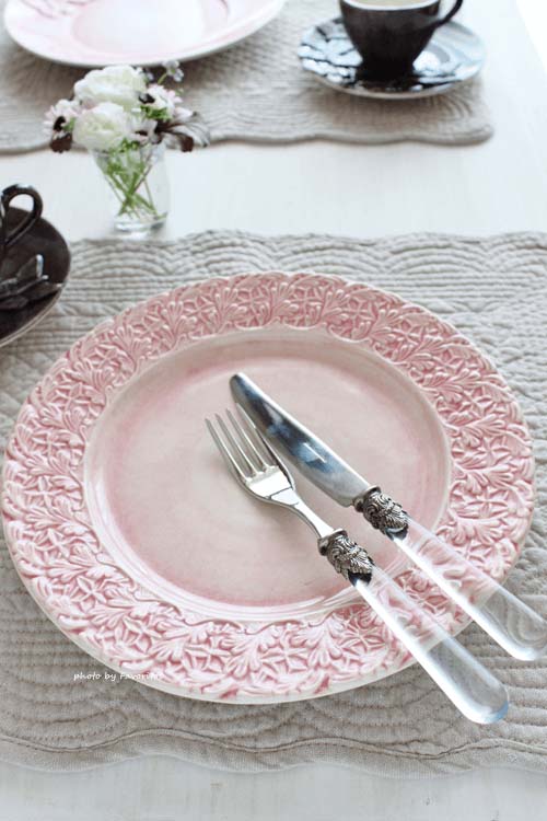 MATEUS(マテュース) ｜レースプレート  25cm (ライトピンク/グレ-/サンド/ホワイト/プラム）