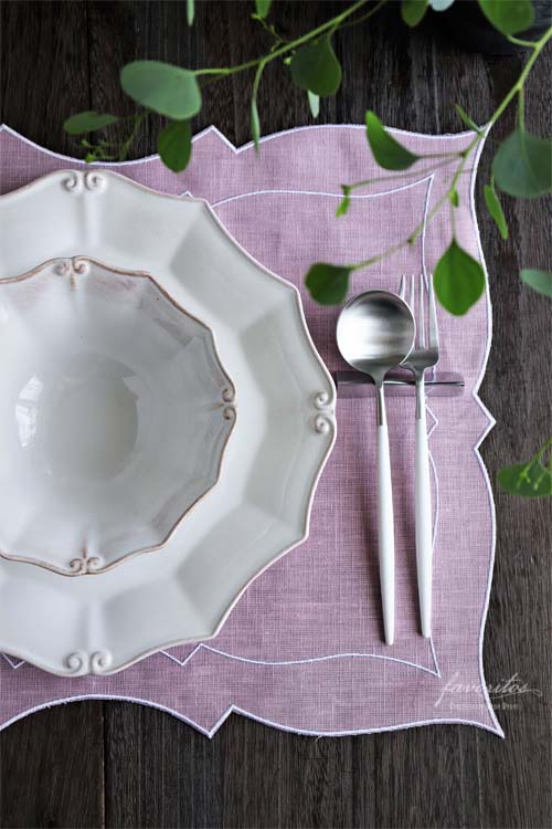 LA GALLINA MATTA（ラ ガリーナ マッタ） ｜ プレースマット　レクタングル(パウダーローズ)