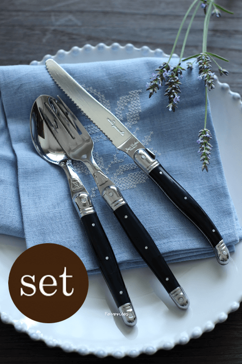 Jean Dubost(ジャン・デュボ)｜ライヨール カトラリー3点セット(ブラック)