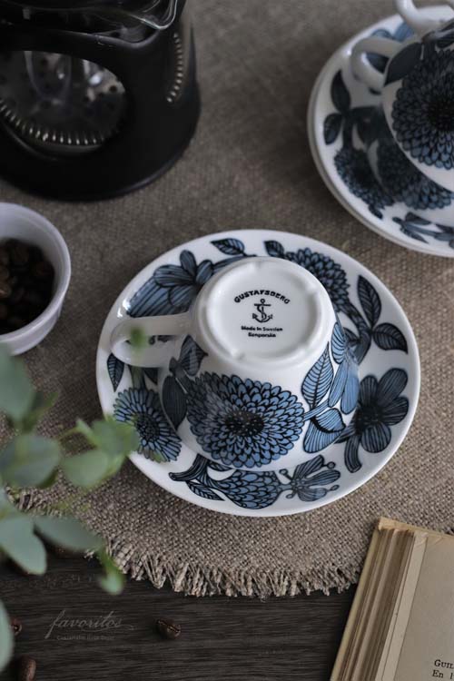 Gustavsberg(グスタフスベリ)｜Blue Aster(ブルーアスター) コーヒーカップ＆ソーサー