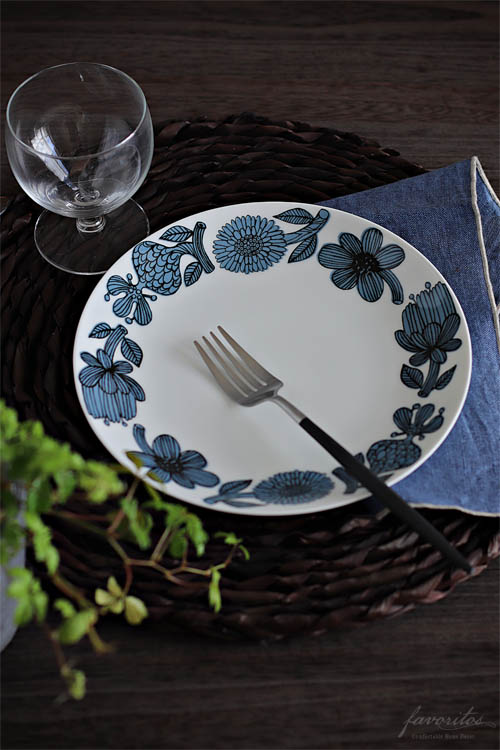 【復刻版】Gustavsberg(グスタフスベリ)｜Blue Aster(ブルーアスター) 　プレート22cm（正規品）