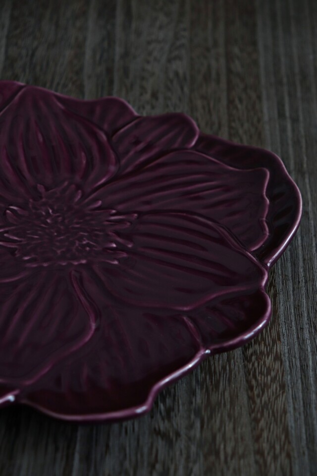 BORDALLO PINHEIRO (ボルダロ・ピニェイロ) ｜BLOOMY(ブルーミー)　　デザートプレート　アネモネ(パープル)