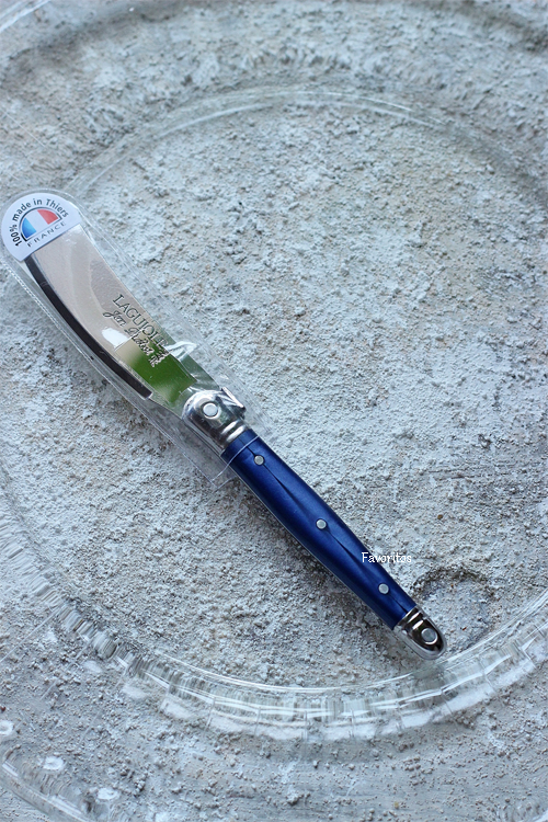 Jean Dubost(ジャン・デュボ)｜ライヨール カトラリー　バターナイフ (ブラック / ピスタチオ / ブルーベリー / ステンレス)