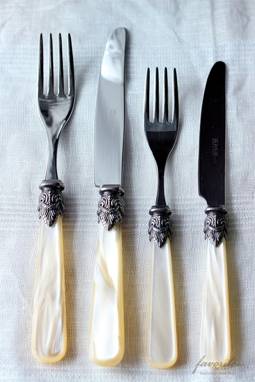 EME （エメ ） ｜Napoleon　カトラリー　パールアイボリー (デザートナイフ / デザートフォーク)