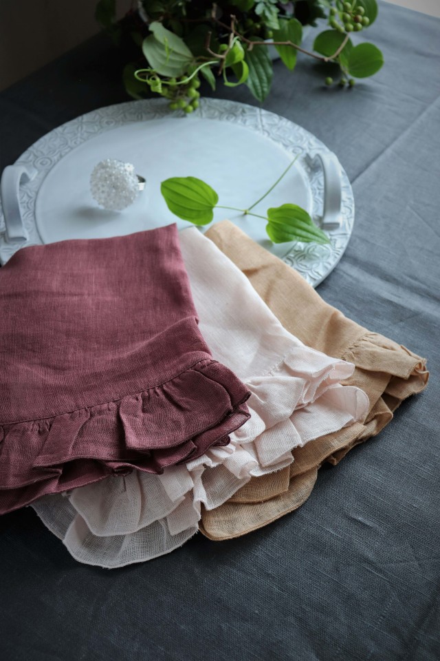 BORGO DELLE TOVAGLIE (ボルゴ デレ トヴァーリエ) ｜ フリルナプキン(モスカテージョ/デザートローズ)