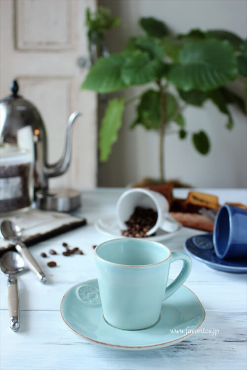 COSTA NOVA（コスタノバ） ｜NOVA（ノバ）　コーヒーカップ＆ソーサー （デミタスカップ）0.07L（ホワイト/ターコイズ/デニム）