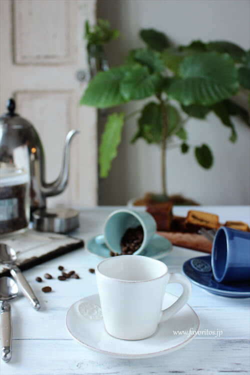 COSTA NOVA（コスタノバ） ｜NOVA（ノバ）　コーヒーカップ＆ソーサー （デミタスカップ）0.07L（ホワイト/ターコイズ/デニム）