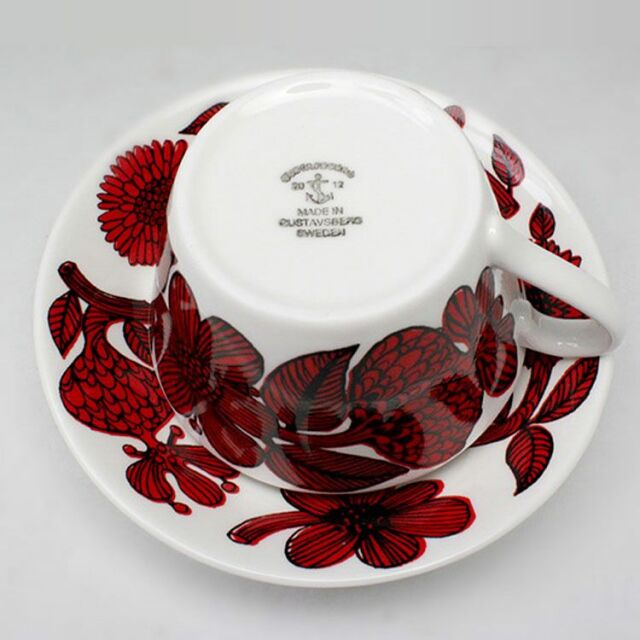 【復刻版】Gustavsberg(グスタフスベリ)｜Red Aster (レッドアスター) ティーカップ＆ソーサー