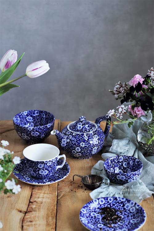 burleigh（バーレイ） ｜ブルーキャリコ カップ＆ソーサー 