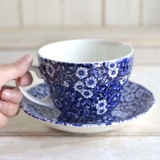 burleigh(バーレイ) |ブルーキャリコ ブレックファースト カップ&ソーサー