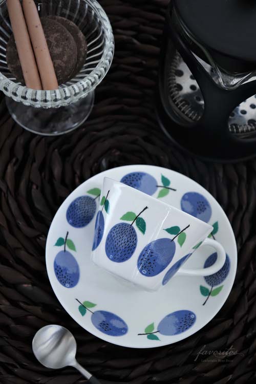 Gustavsberg（グスタフスベリ） 復刻版 Prunus（プルーヌス） コーヒーカップ＆ソーサー 正規品