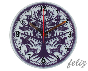 インテリア掛け時計 l 紫色