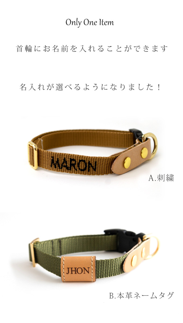 ショルダーリード 首輪 名入れ