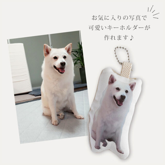 ペット 写真 クッションキーホルダー