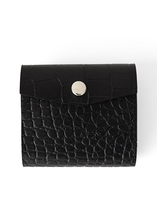MASTER&Co. - Ibiza Vaqueta Leather Mini Wallet  - Black Croco
