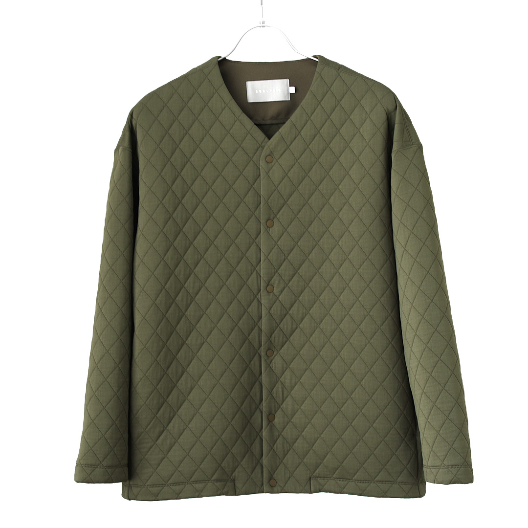 CURLY - SNAP BUTTON CARDIGAN / Quilting - Olive