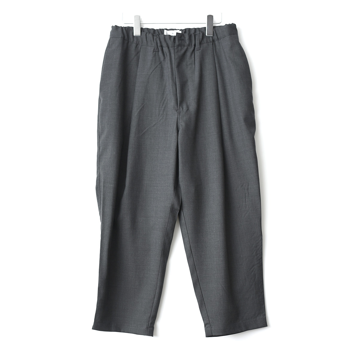 STILL BY HAND - Summer Wool Wide Tapered Pants - Charcoal