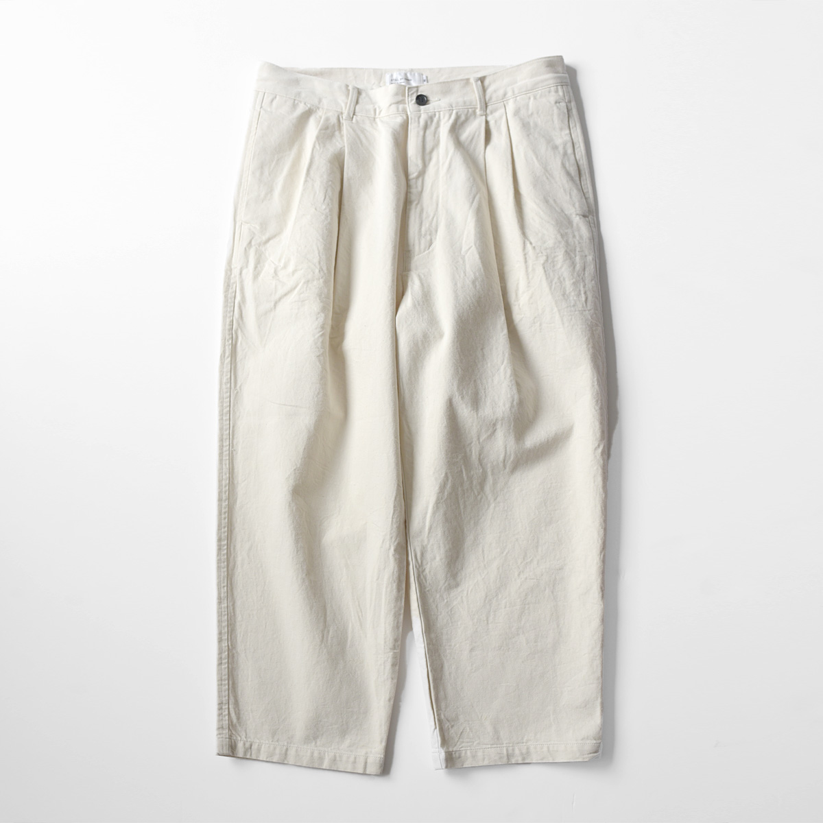 STILL BY HAND - 10oz Denim 2tuck Pants - Ecru