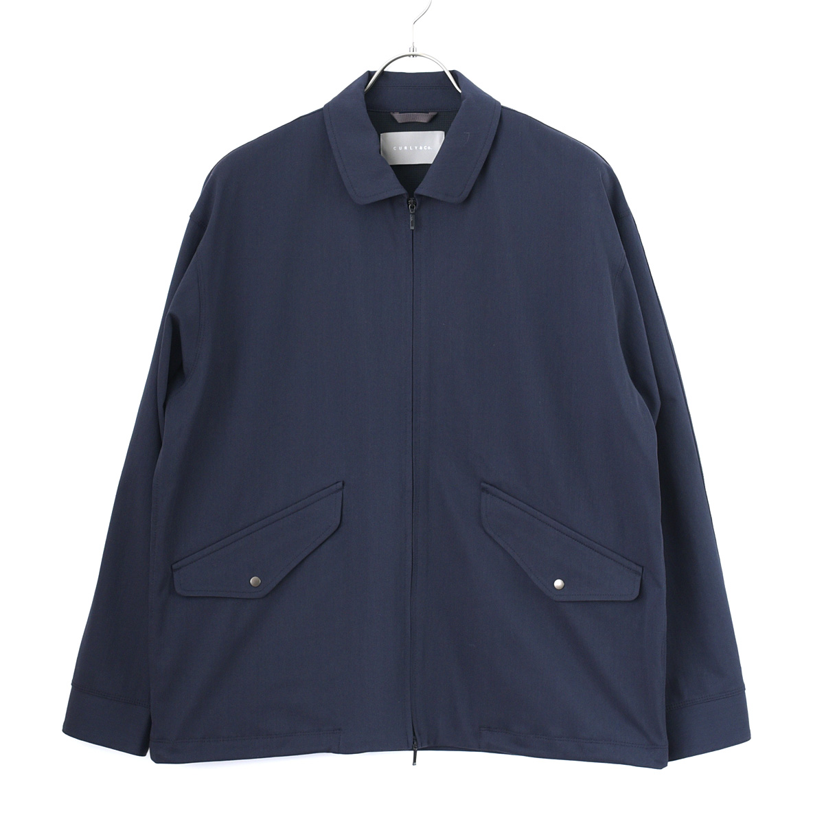 CURLY - TRICOT HARRINGTON JACKET - Navy