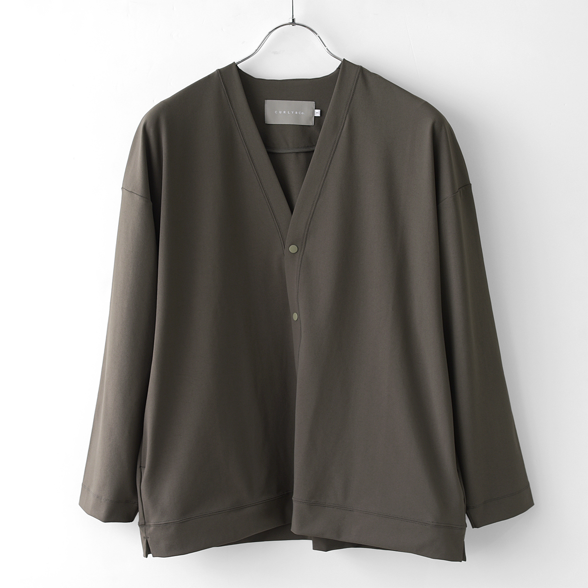 CURLY&CO. グレー カーディガン CURLY&Co. - HONEYCOMB KNIT ZIP-UP CARDIGAN | M.GRAY