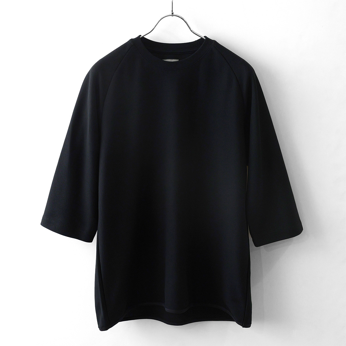 CURLY - SEED STITCH KNIT TEE (Q/S) - Black