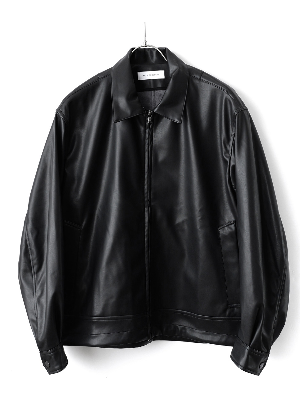 PERS PROJECTS - JENS SHORT BLOUSON "vegan leather" - Black