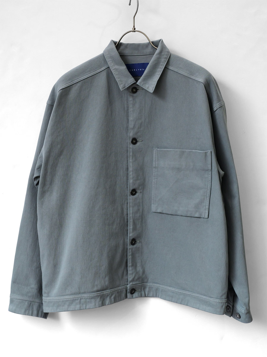 CURLY - KNIT DENIM TRUCKER JACKET - STEEL GRAY