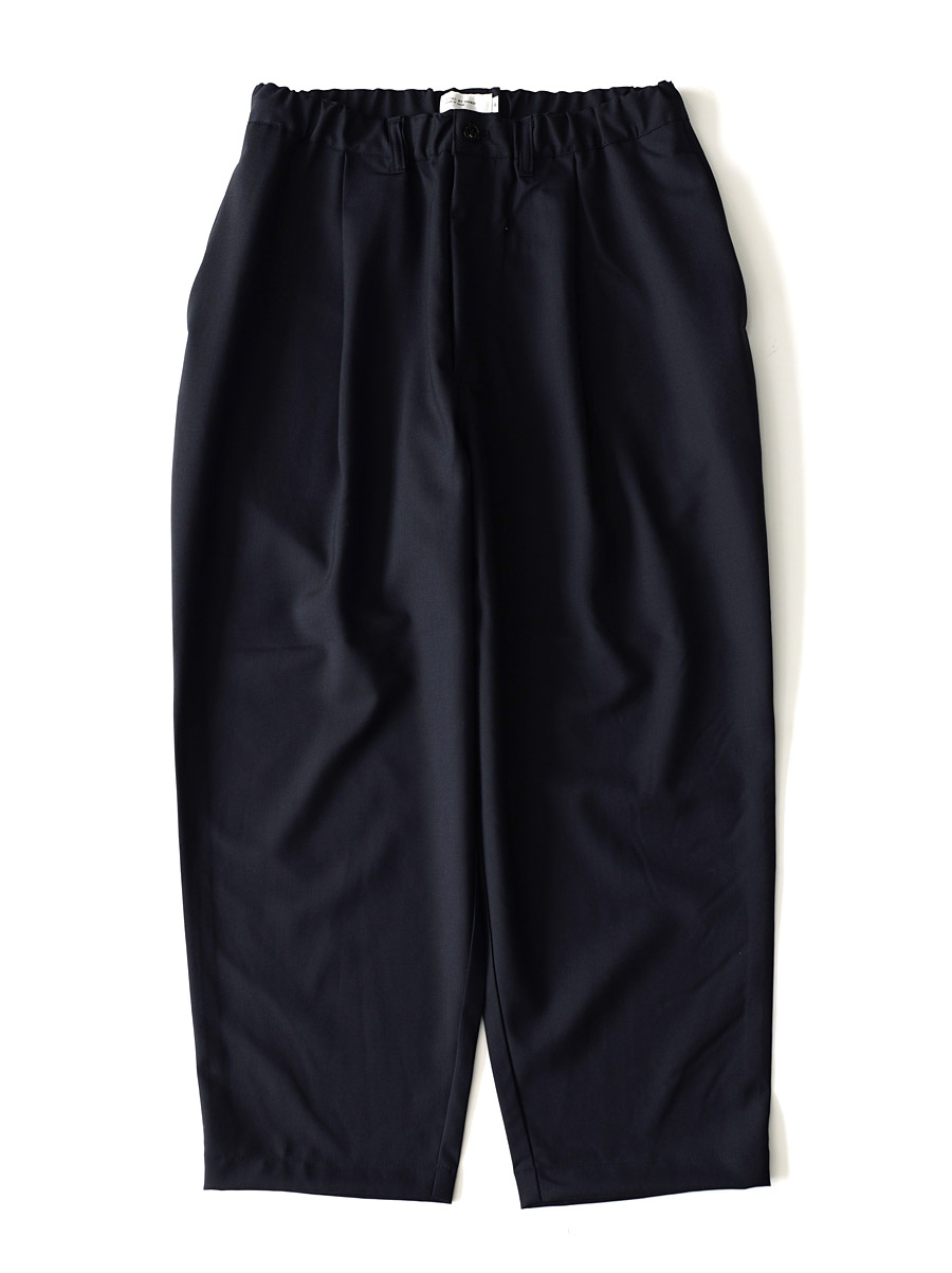 STILL BY HAND - Summer Wool Wide Pants - Black Navy