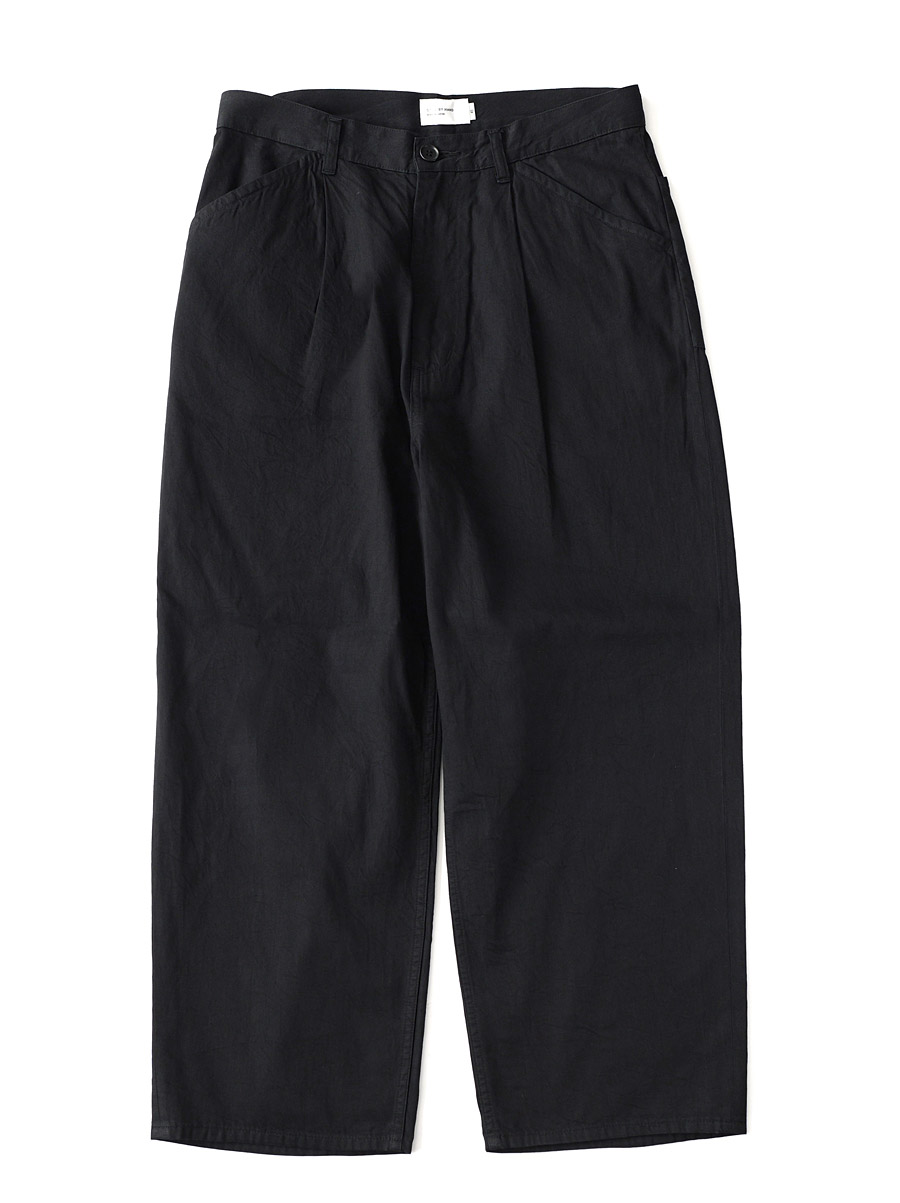 STILL BY HAND - 5.5oz 1tuck Denim Pants - Black