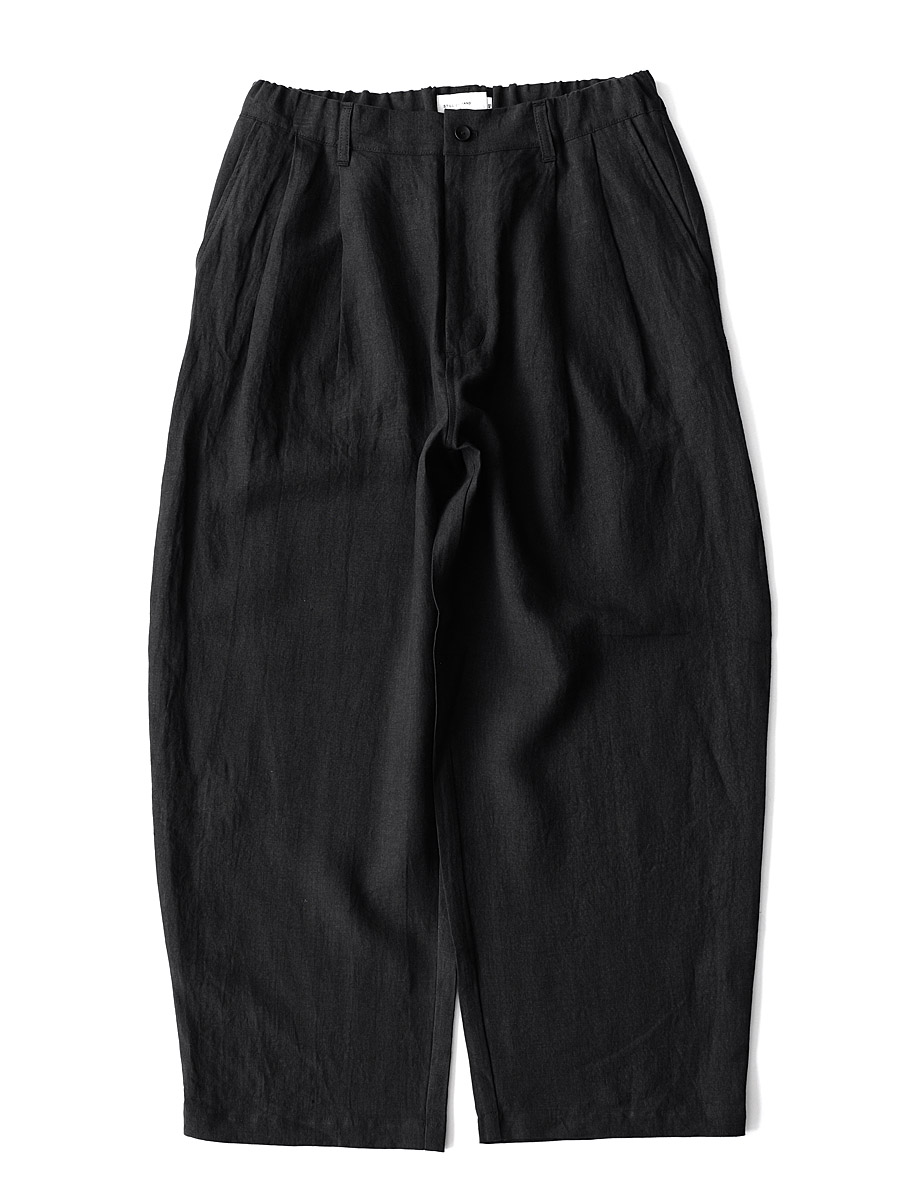 STILL BY HAND - Linen 2tuck Wide Pants - Black