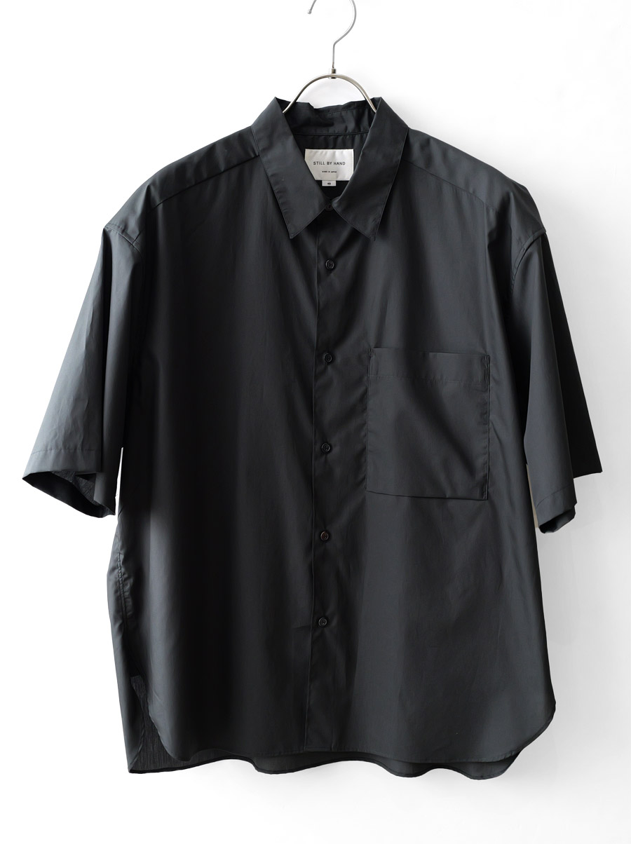 STILL BY HAND - 200/2 Cotton Shirt - Green Charcoal