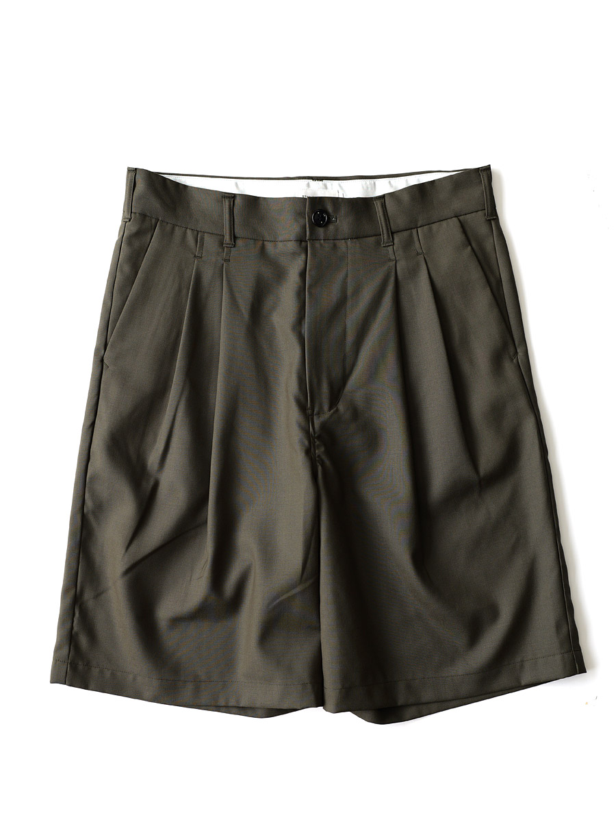 STILL BY HAND - Super120 Summer Wool Short Pants - Olive