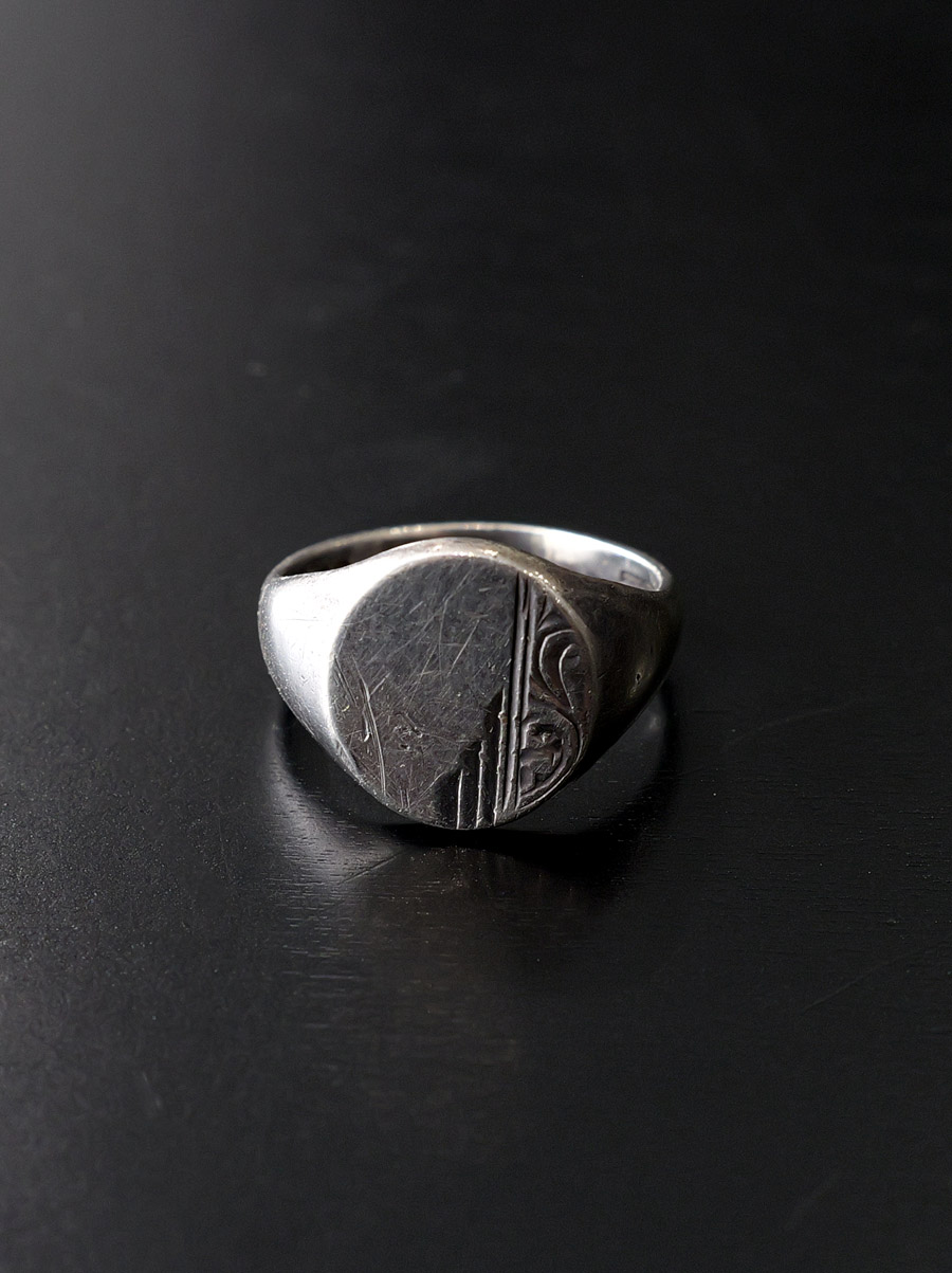 UK Vintage - Signet Ring (size19) #01 - Silver 925 Hallmarked