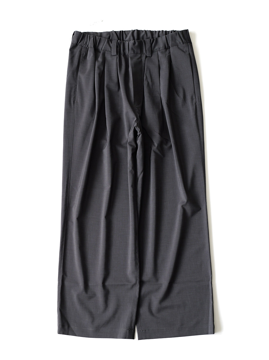 LAMOND - Twill Twist Wide Pants - Charcoal