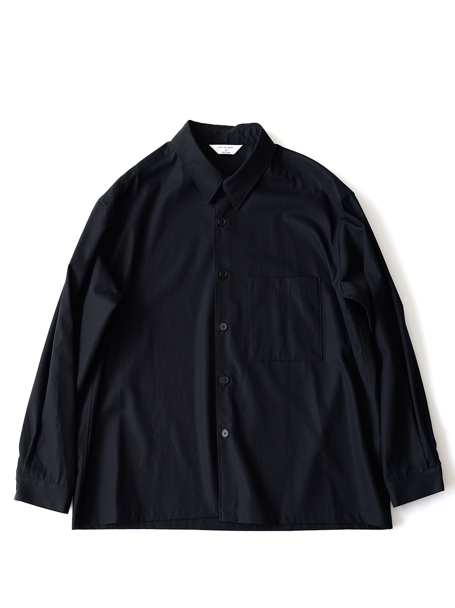 STILL BY HAND - Cotton Twill Shirt Jacket - Ink Black