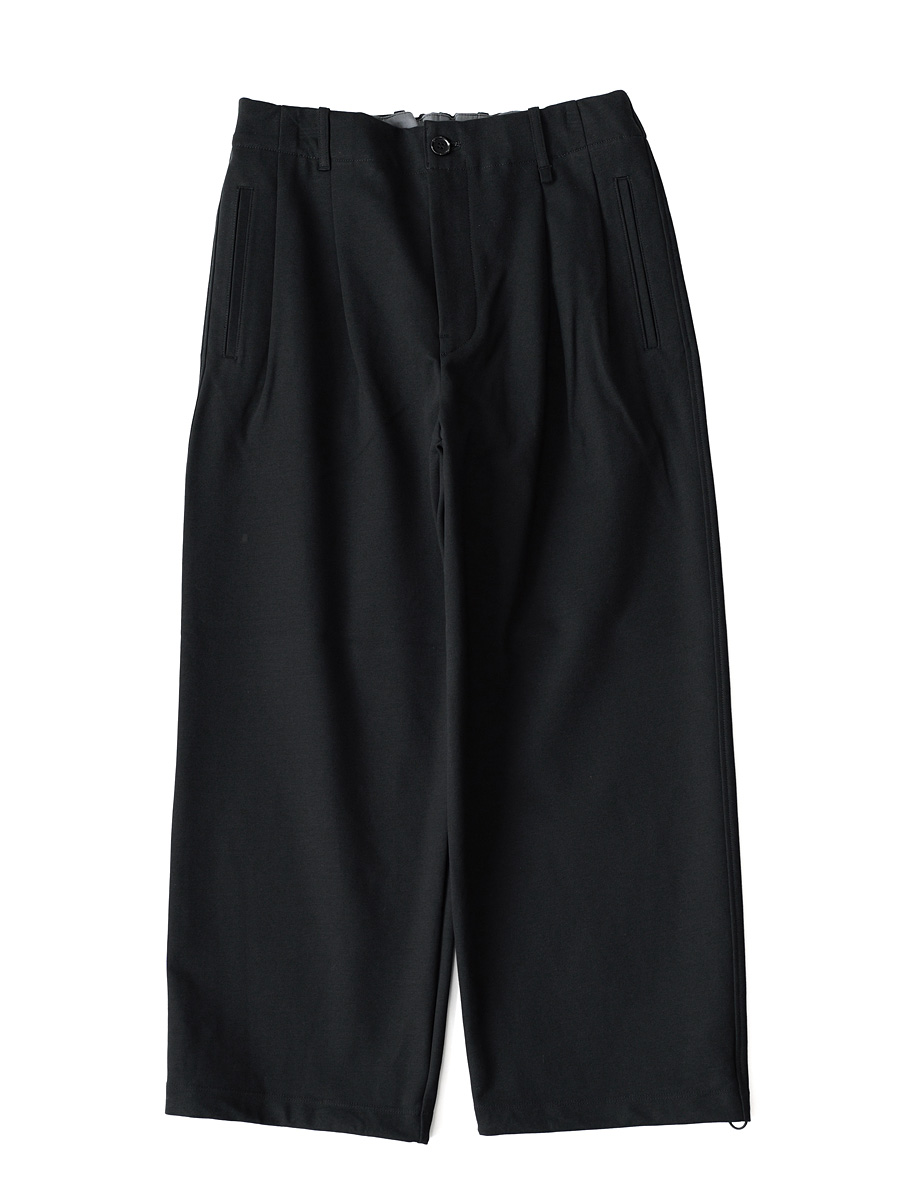 CURLY - KNIT CHINO-CLOTH PANTS (WIDE) - Black