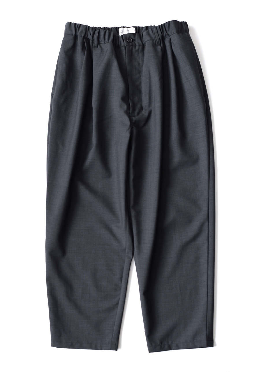 STILL BY HAND - Wo/Pe Relaxed 2 Pleats Pants - Charcoal