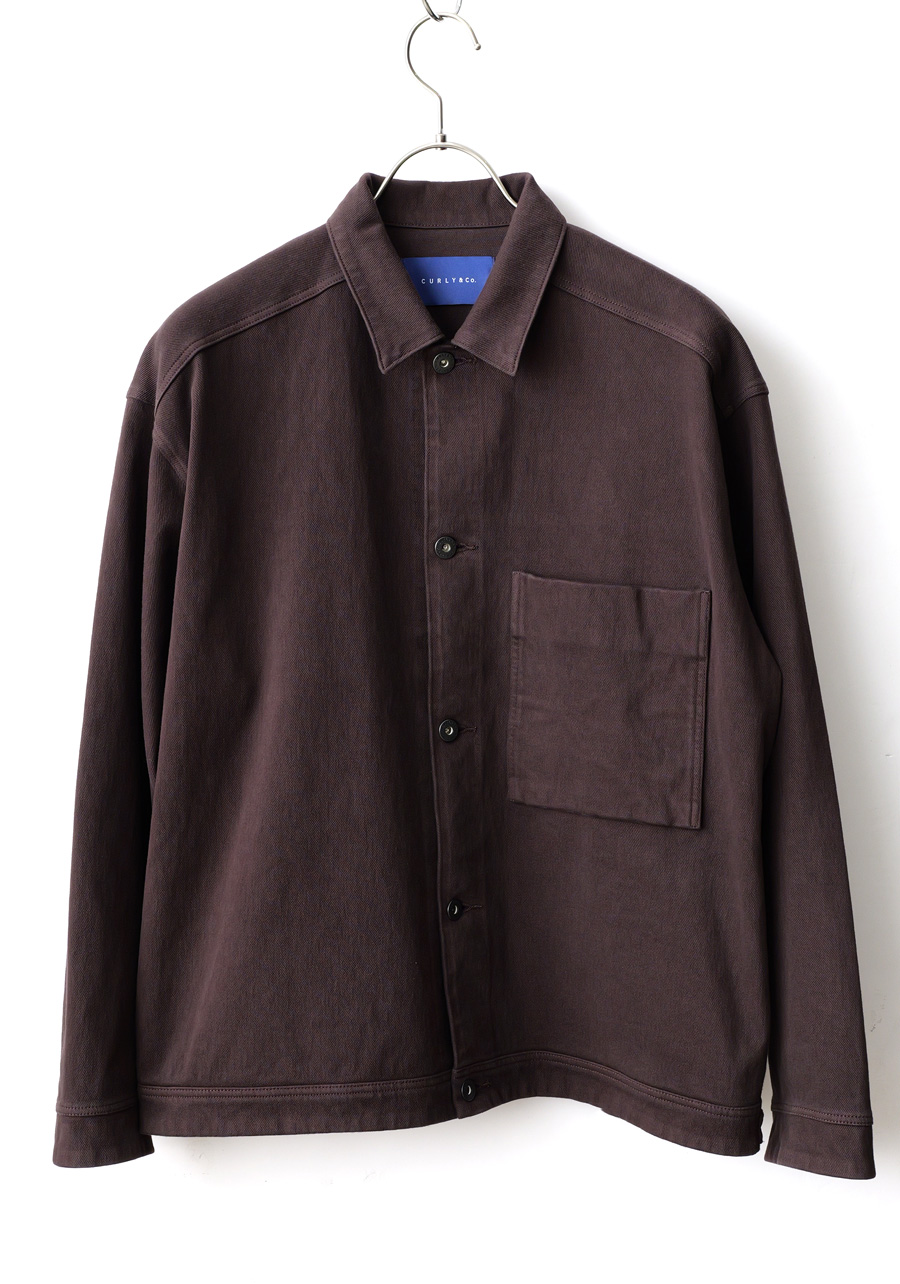CURLY - DENIM TRUCKER JACKET - Choco