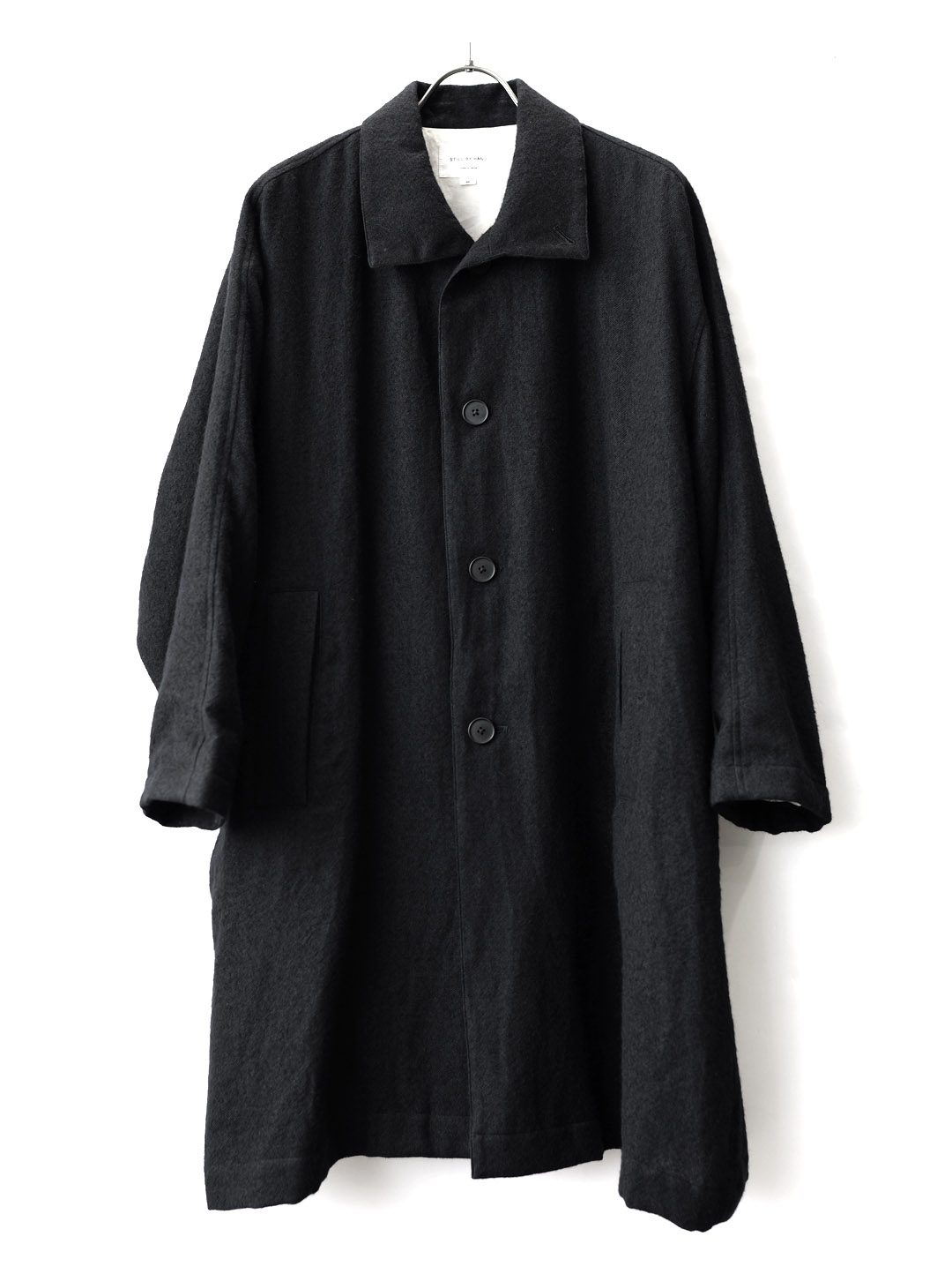 STILL BY HAND -  Wo/Li Oversized Coat - Black