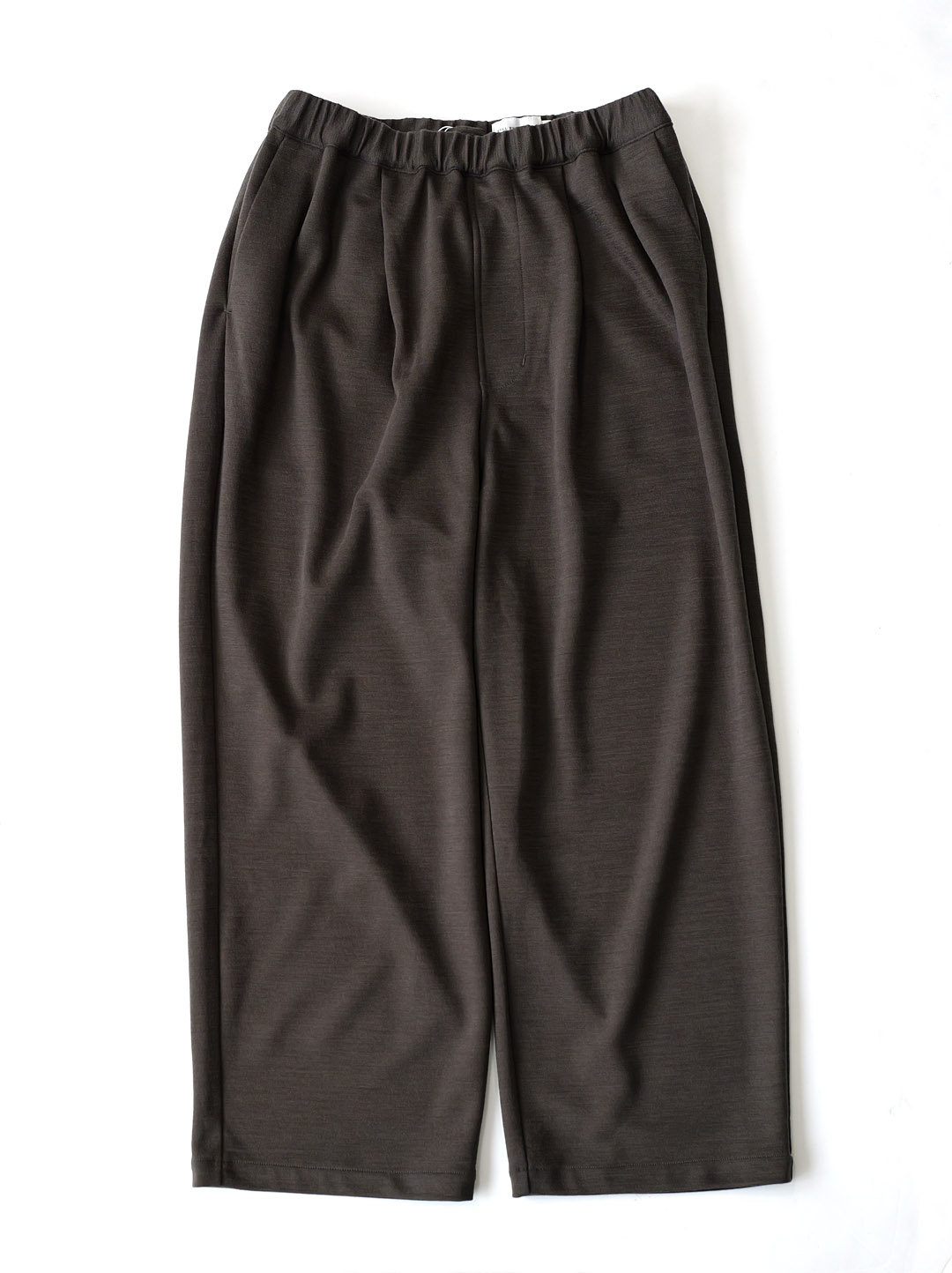 STILL BY HAND - Wo/Ny Wide Jersey Pants - Brown Charcoal