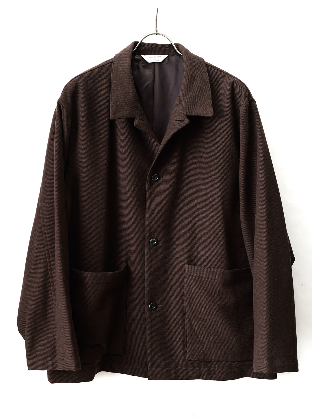 STILL BY HAND -  Wool Mixed 4B Jacket - Dark Brown