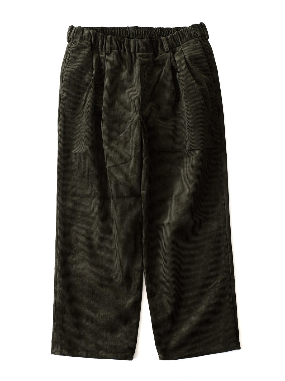LAMOND - Corduroy Standard Wide Pants - Dark Moss