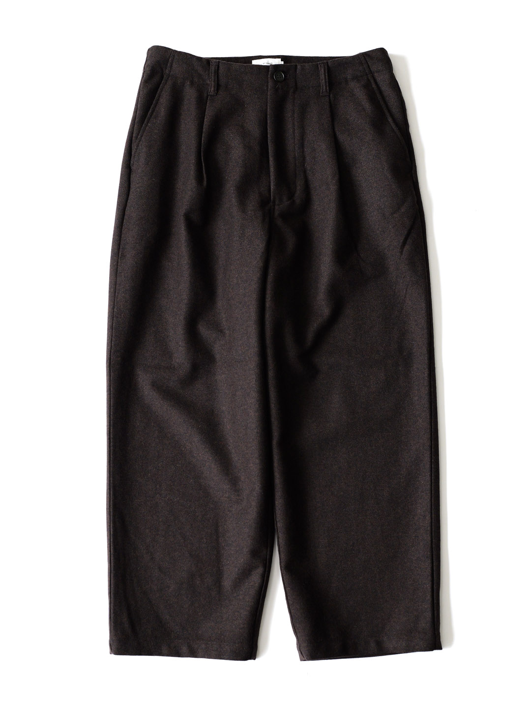 STILL BY HAND - Wool/Nylon Wide Pants - Dark Brown