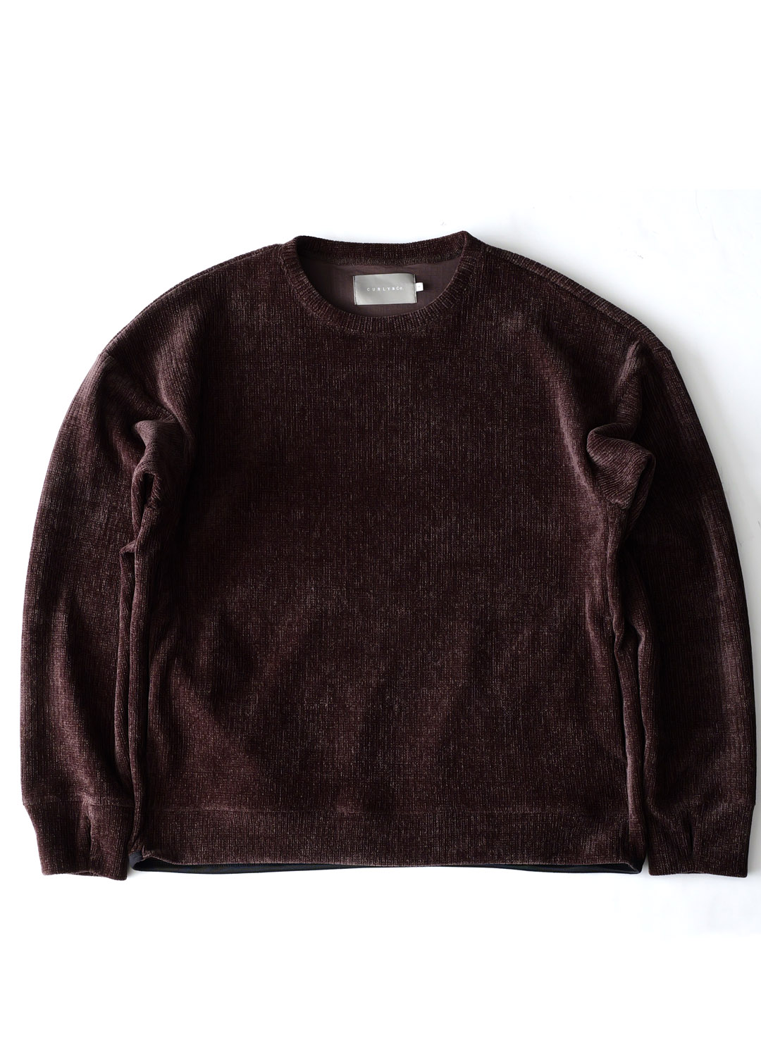 CURLY - MOLLE YARN STRIPE KNIT P/O CREW-NECK - Cacao