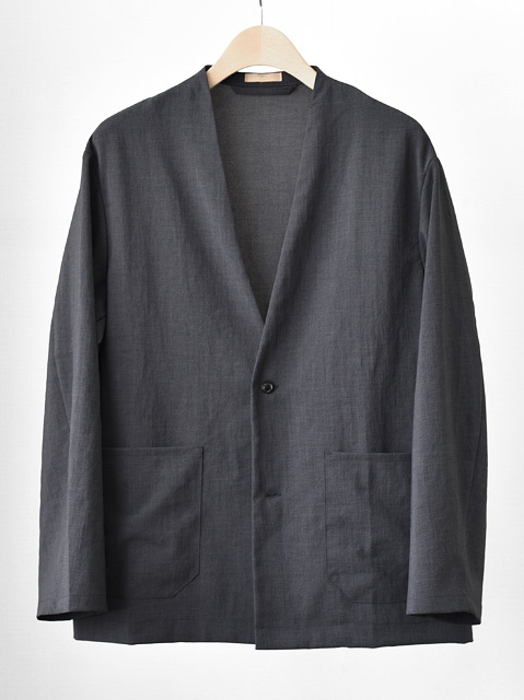 LAMOND - No Collar Shari Jacket - Chambray Black