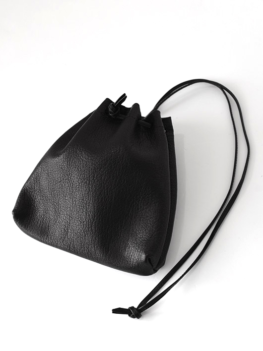 MASTER&Co. -  Goat Leather Kinchaku Bag - Black