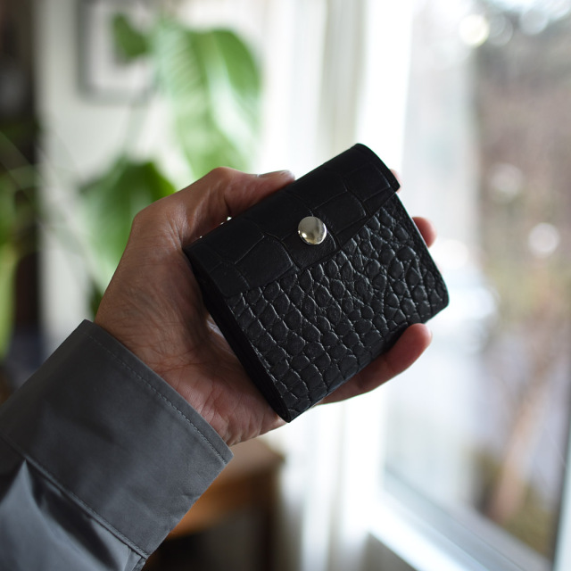 ZANCHETTI 黒 レザー マーケティングカゴバッグ　ウィムガゼット ZANCHETTI】MARKET BAG | Whim Gazette(ウィム ガゼット