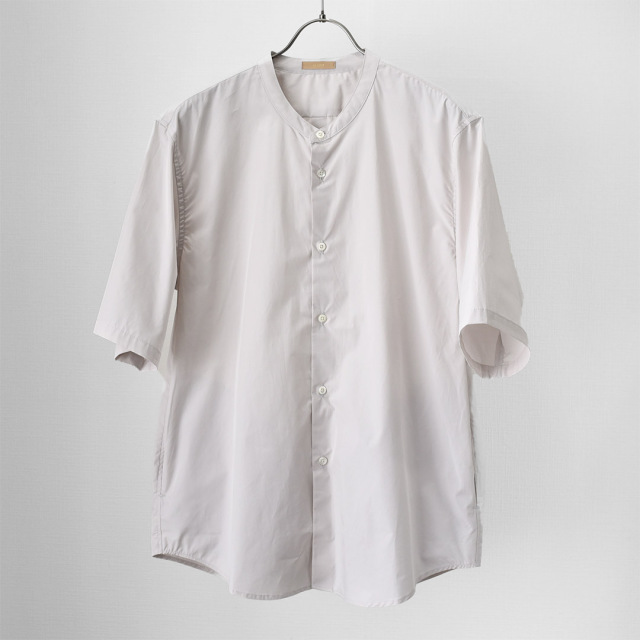 LAMOND - Band Collar Shirts - Smoke White