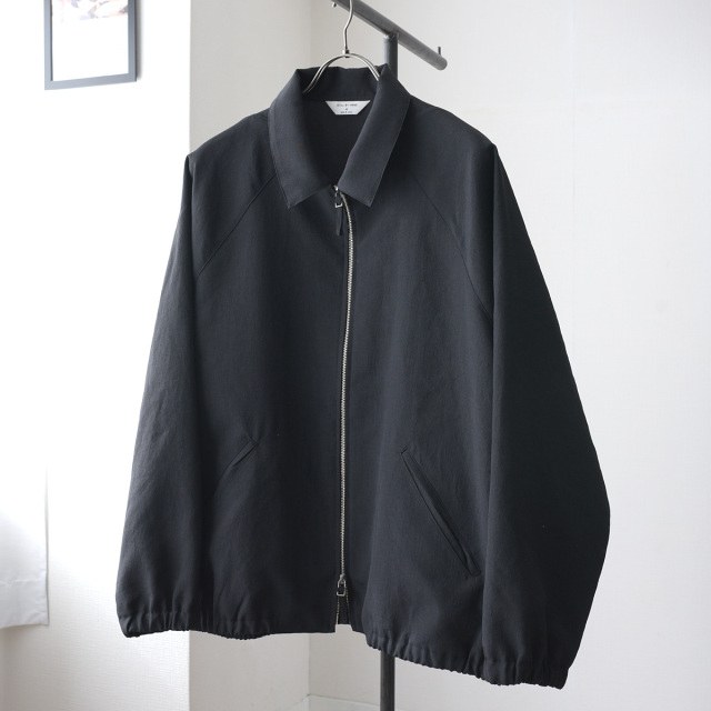 STILL BY HAND - Zip Up Polyester Blouson - Ink Black